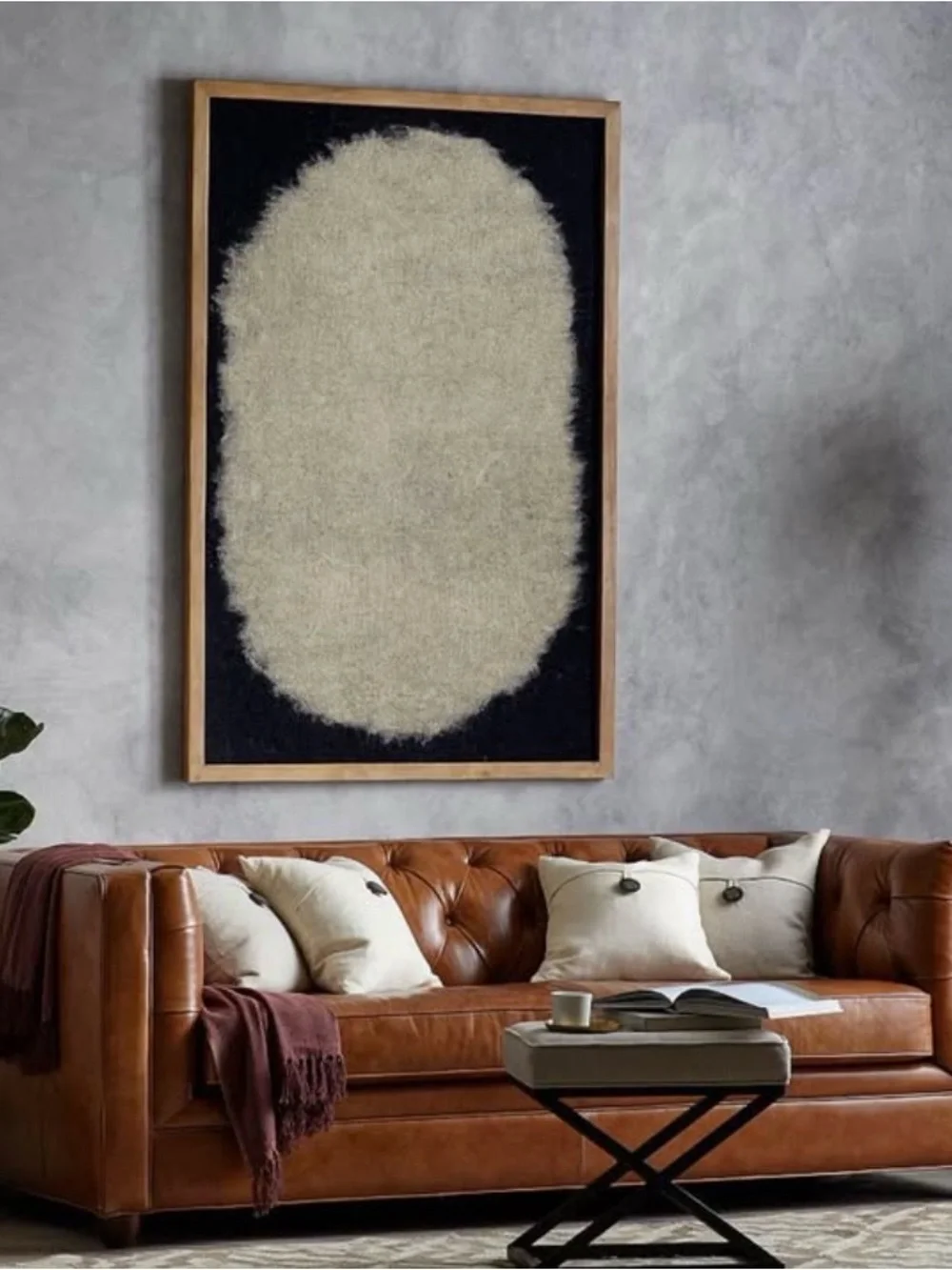Framed Felt Textile Wall Art (India) large